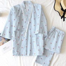 미니 체리 체크 파자마 세트