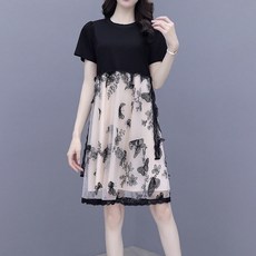 蕾絲刺繡孕婦連身裙