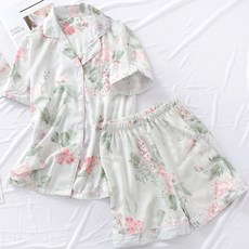 大花朵短袖睡衣套裝