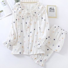 多彩愛心圖案睡衣套裝