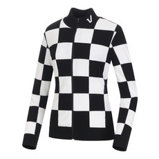 Volvik 富維克 女士高爾夫棋盤格針織拉鍊外套 VLMSM212BK09510