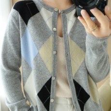 더그랑 임산부 체크 니트 아우터