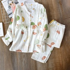 檸檬圖案清爽孕婦睡衣上下套裝