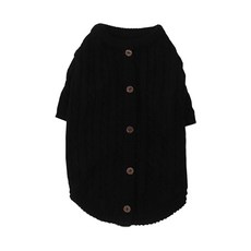 에이미러브즈펫 반려동물 꽈배기 니트 가디건, 블랙, 1개