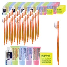 市場 A 細毛牙刷橙色 100p+中值牙膏 100p+舒適性 5 種 x 3p 套組, 1套