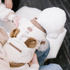 에이미러브즈펫 반려동물 하네스 패딩, 아이보리곰, 1개