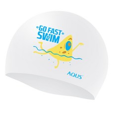 AQUS 起司人矽膠泳帽 AC22A21, 白色