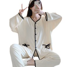 孕婦素色蝴蝶結睡衣