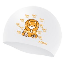 AQUS 棉被外面很危險 矽膠泳帽 AC25A21, 白色