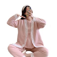 Minsung Company糖果蕾絲孕婦睡衣上下套裝