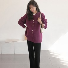 더그랑 임산부 단색 아우터 가디건