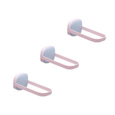 The Bella 縫隙活用 黏貼式衣架整理架 掛架, 3個, 粉色 + 天空藍