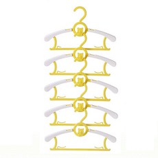 Sense Itda 兒童用可調節多功能衣架, 5個, 05 黃色