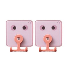 에이델라 문어 얼굴 벽걸이, 핑크, 2개