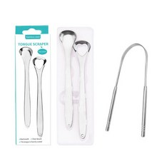 舌頭清潔器套組 銀色 3入, 1個