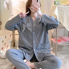 Minsung Company 可愛蝴蝶結孕婦睡衣上下套裝