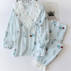 임산부 이중거즈 기모 실내복 상하의 세트