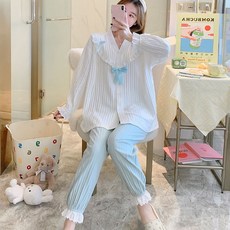 Minsung Company大衣領孕婦睡衣上下套裝