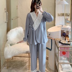 Minsung Company 哺乳待產 可愛孕婦睡衣上下套裝