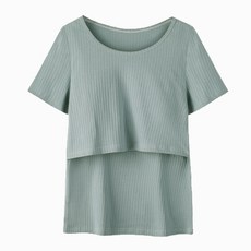 알럽마셀 출산 잠옷 모유 수유 반팔 티셔츠