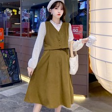 兩件式修身孕婦連身裙