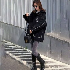 겟잇블루 여성용 패션 캐주얼 박시 후드 임부복 트렌치 코트