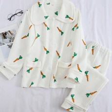 Estella胡蘿蔔圖案口袋孕婦睡衣上下套裝