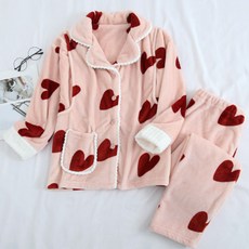 Estella 柔軟愛心圖案睡衣上下套裝