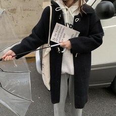 겟잇블루 여성용 패션 루즈 핏 뿔 단추 캐주얼 임부복 트렌치 코트