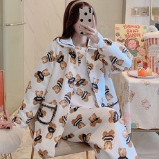 Minsung Company熊圖案孕婦兩件式睡衣套裝