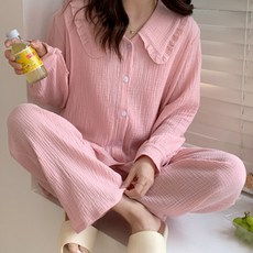 Estella簡約設計褶皺睡衣上下套裝