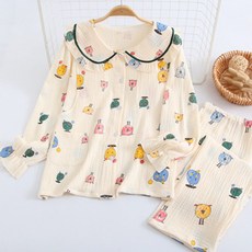 Estella卡通娃娃圖案可愛孕婦睡衣上下套裝