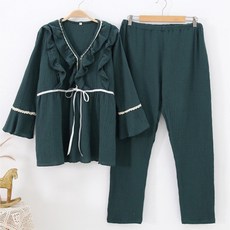 Estella簡約蝴蝶結睡衣上下套裝