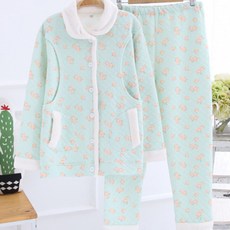 Estella花朵可愛口袋孕婦睡衣上下套裝