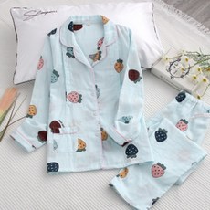 W領草莓睡衣套裝