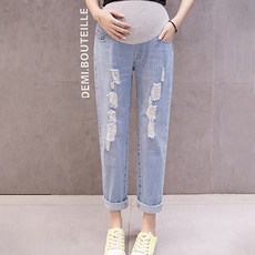 임부용 와이드 데미지 데님 하의