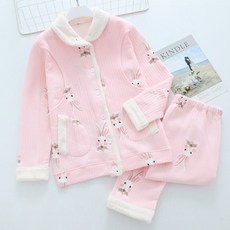 Estella 可愛兔子圖案孕婦睡衣上下套組