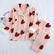 Estella柔軟愛心圖案孕婦睡衣上下套裝