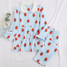 Estella清爽草莓圖案人氣孕婦睡衣上下套裝