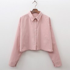 Luvs 女款奇趣素色翻領短版襯衫