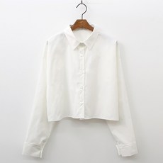 Luvs 女款奇趣素色翻領短版襯衫