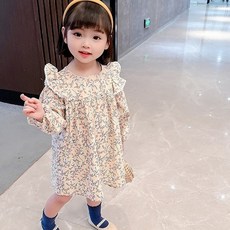 BEBENIZ 女孩童荷葉邊碎花連身裙