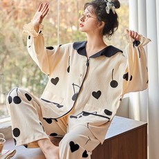 더그랑 임산부 V넥 무늬 잠옷