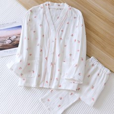 작은 애플 패턴 임산부 파자마 상하 세트