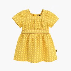 moimoln 嬰兒黃色格紋連衣裙 M212OPB52P