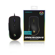 Fusion Fnc LED 遊戲有線鼠標 DGM-6, 黑色的