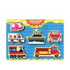 Kes.B 有聲立體拼圖 交通工具 2239, 1個, 6片, 混和顏色