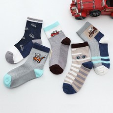 男童款汽車印花網眼襪 B12 5雙組