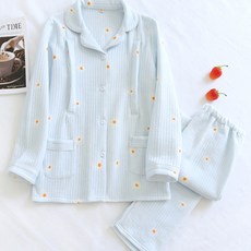 三角星可愛花朵圖案睡衣上下套裝