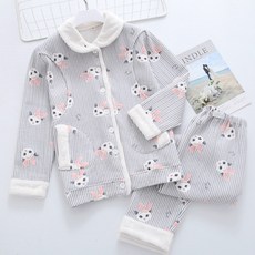 三角星可愛貓咪條紋睡衣上下套裝